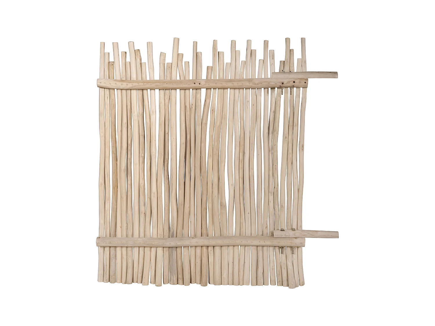 Clôture en bois de teck - L100 x H120 cm coloris naturel clair - EDANA