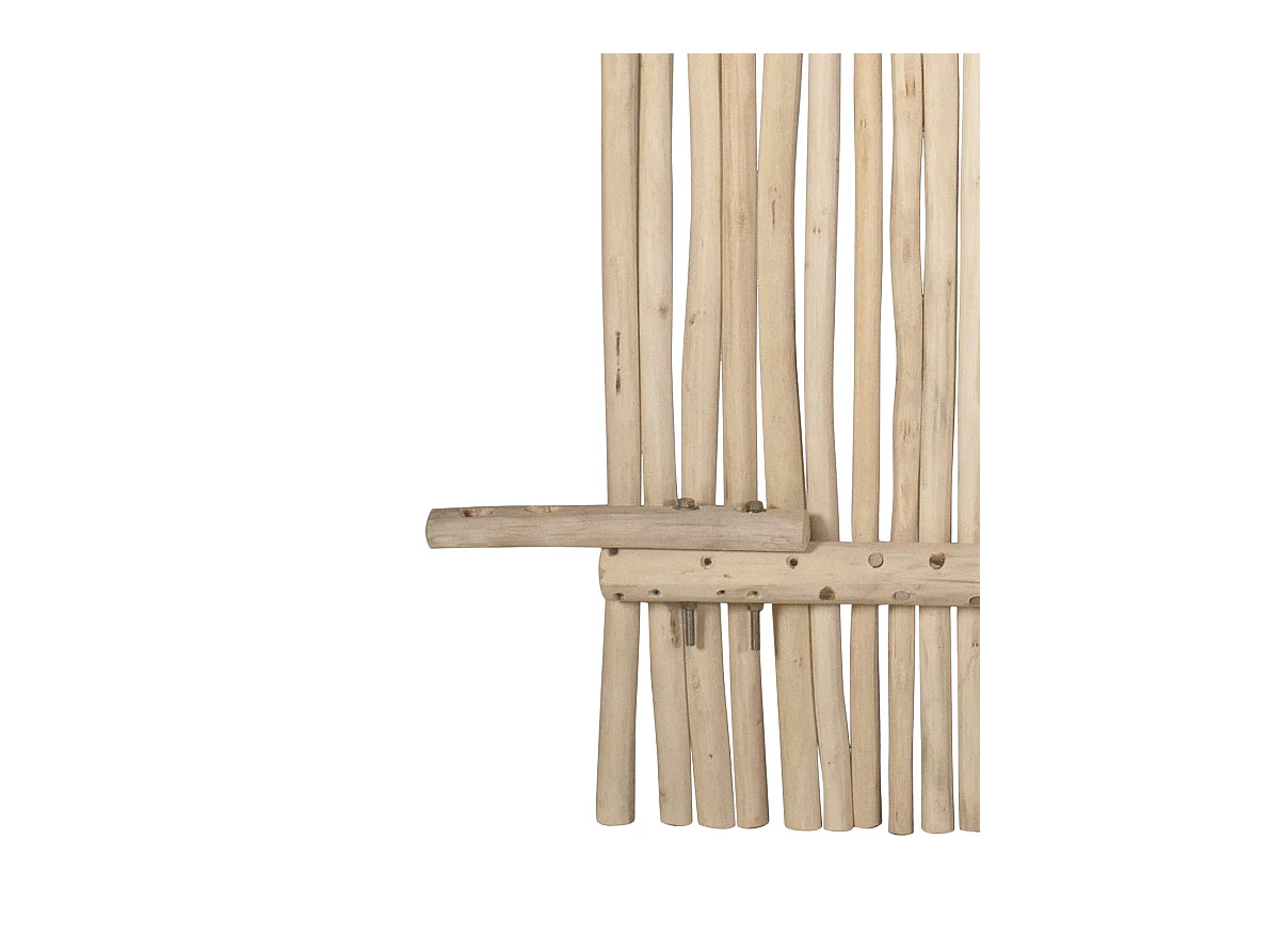 Clôture en bois de teck - L100 x H120 cm coloris naturel clair - EDANA