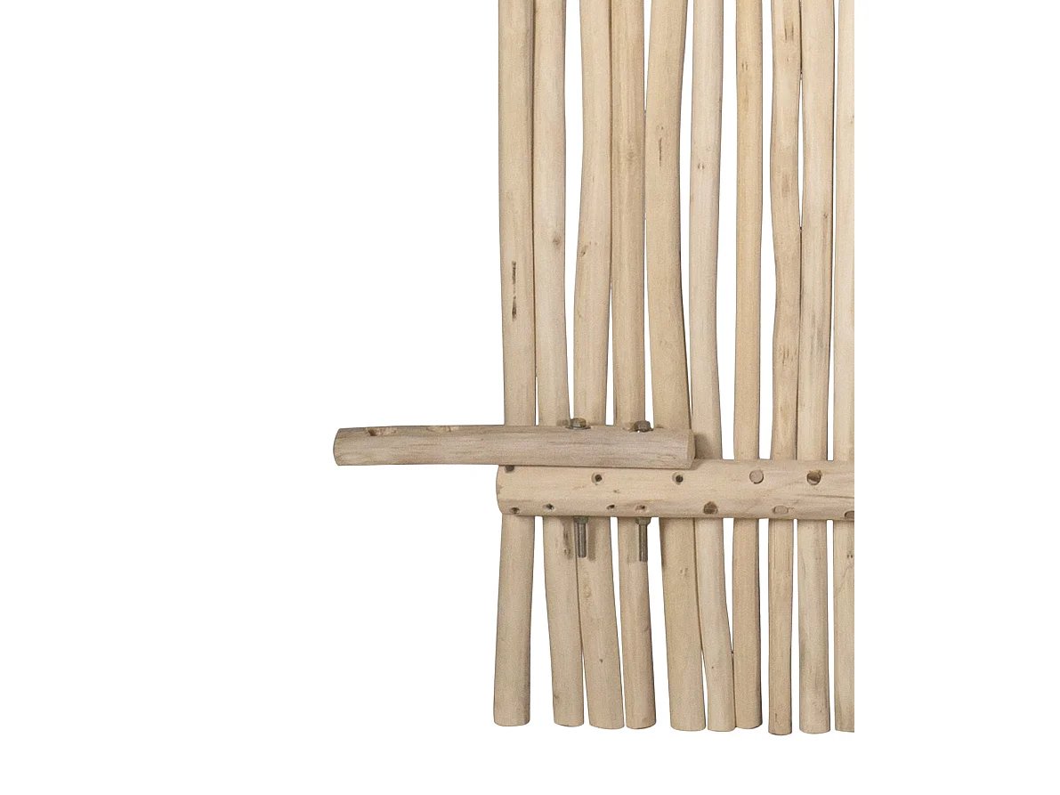 Valla de madera de teca - Ancho 100 x Alt. 180 cm color natural claro - EDANA