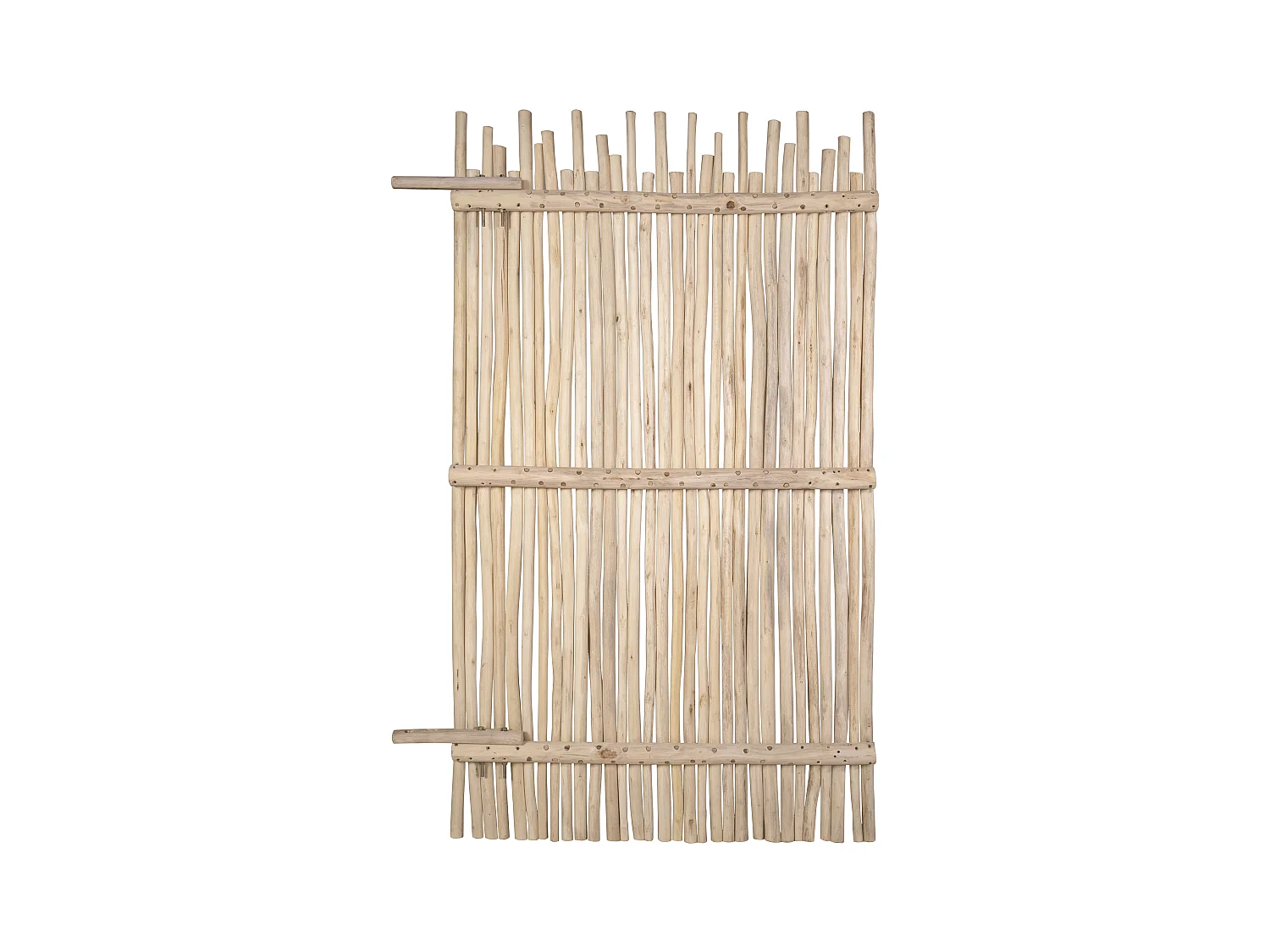 Clôture en bois de teck - L100 x H180 cm coloris naturel clair  - EDANA