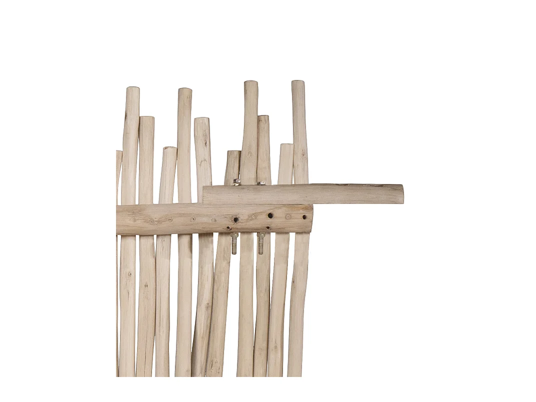 Clôture en bois de teck - L100 x H180 cm coloris naturel clair  - EDANA