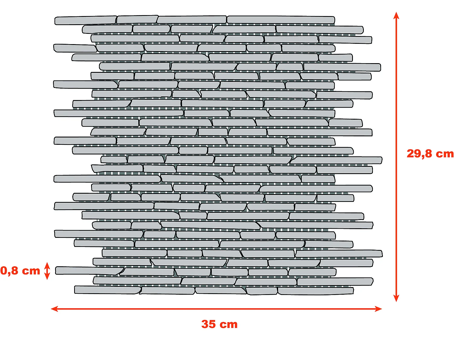 Mosaïque sol et mur en marbre gris anthracite - pack de 1m² (dalles de 35x30 cm) - MOYALI