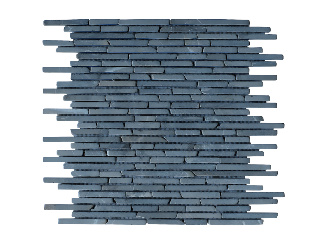 vente unique Mosaïque sol et mur en marbre gris anthracite - pack de 1m² (dalles de 35x30 cm) - MOYALI