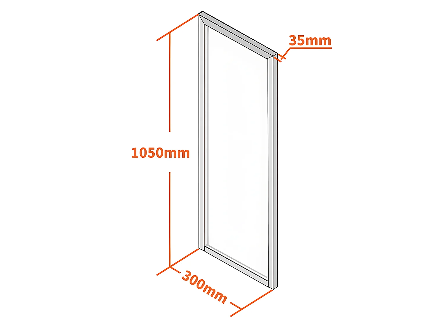 Atelier-Glaswand - 30 x 105 cm - thermolackiertes Aluminium - Schwarz - BAYVIEW