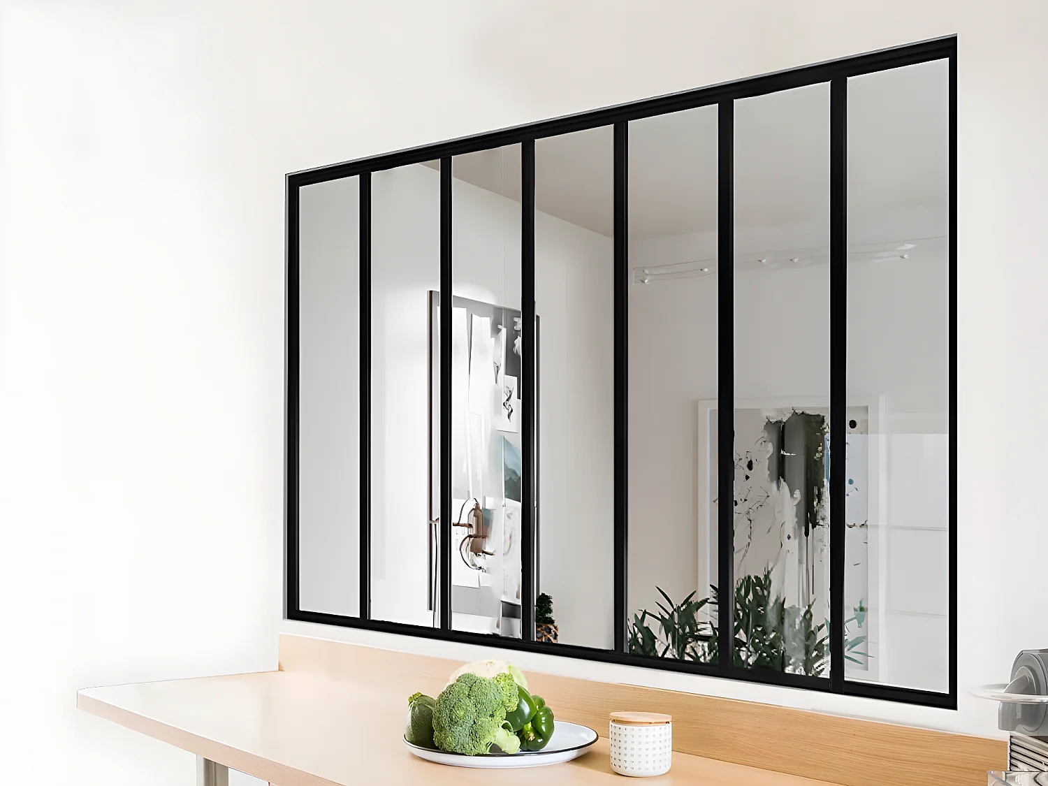 Verrière atelier en aluminium thermolaqué - 210x130 cm - Noir - BAYVIEW