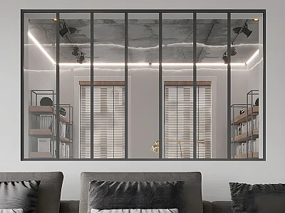 Verrière atelier en aluminium thermolaqué noir 210 x 130 cm (L x H) – BAYVIEW