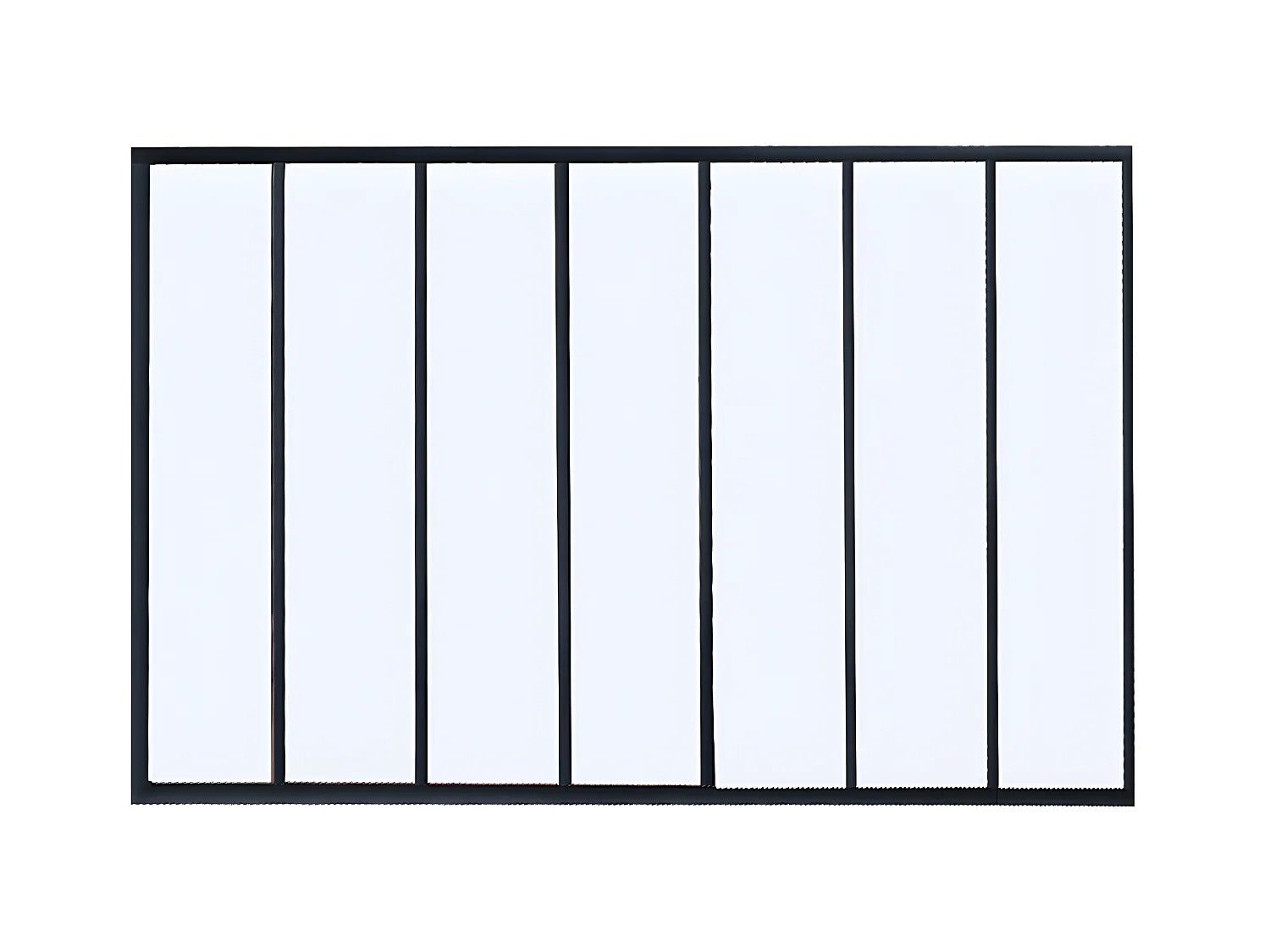 Cristalera tipo taller de aluminio termolacado - 210x105 cm - Negro - BAYVIEW