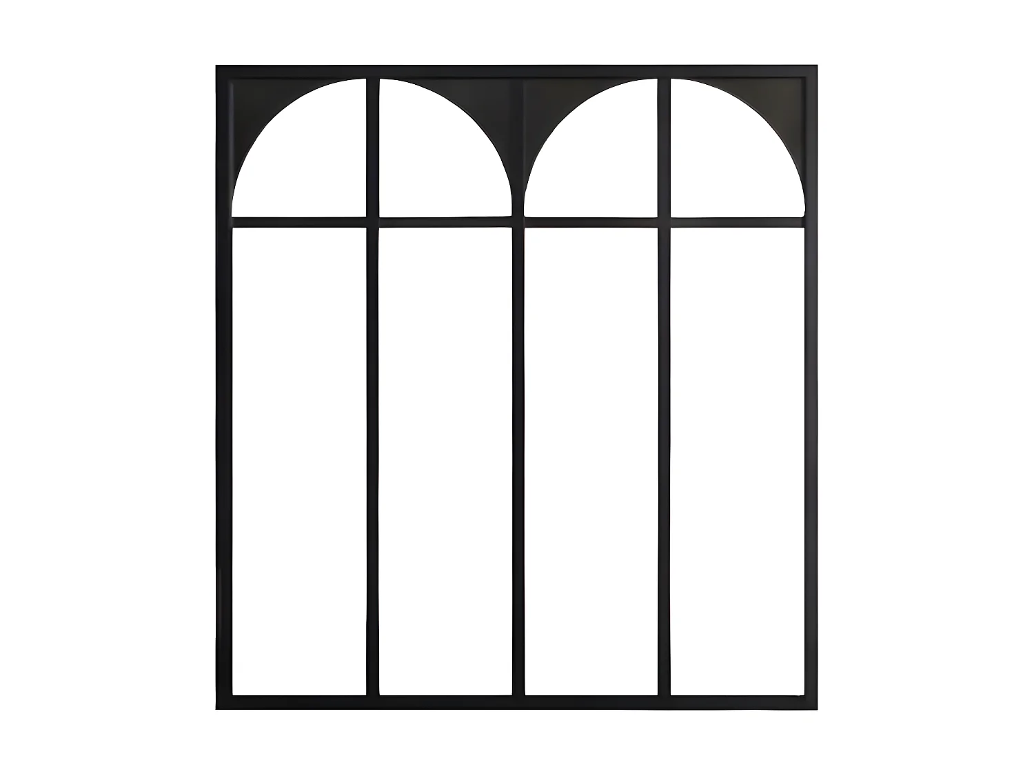 Verrière atelier art déco en aluminium thermolaqué 120x130 cm - Noir - ARCADEA