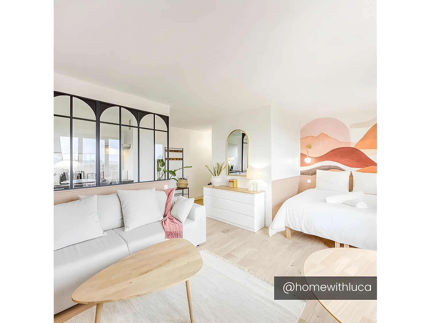 Vetrata atelier 120 x 130 cm in Alluminio termolaccato Nero Stile: Art déco - ARCADEA