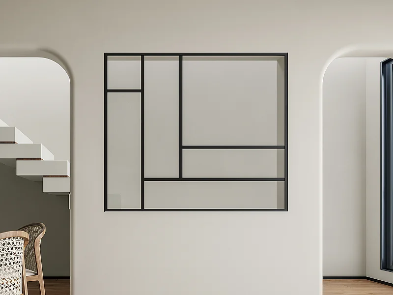 Verrière atelier en aluminium thermolaqué 150x130 cm - Noir - ARTENA