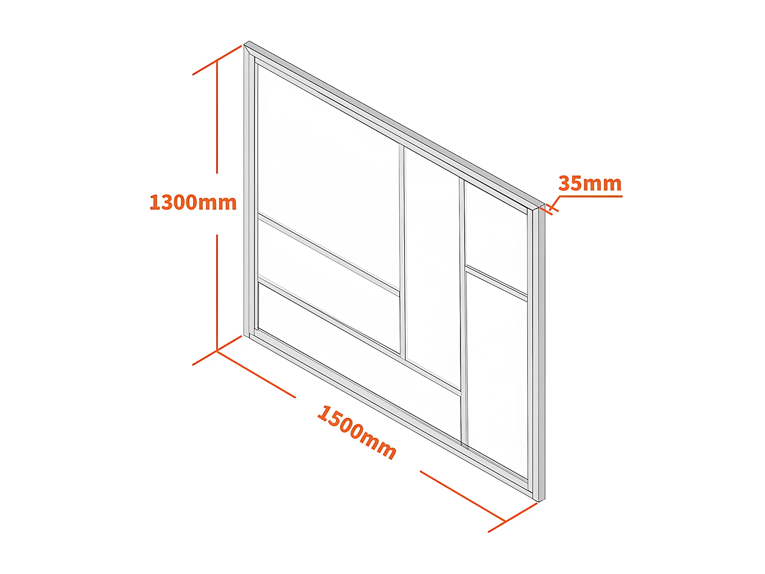 Cristalera tipo taller de aluminio termolacado 150x130 cm - Negro - ARTENA