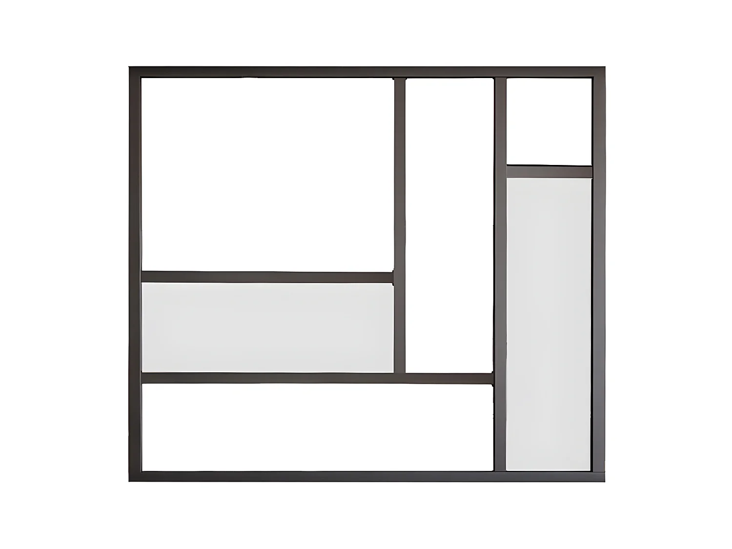 Cristalera tipo taller de aluminio termolacado con espejos 150x130 cm - Negro - ELEXIA