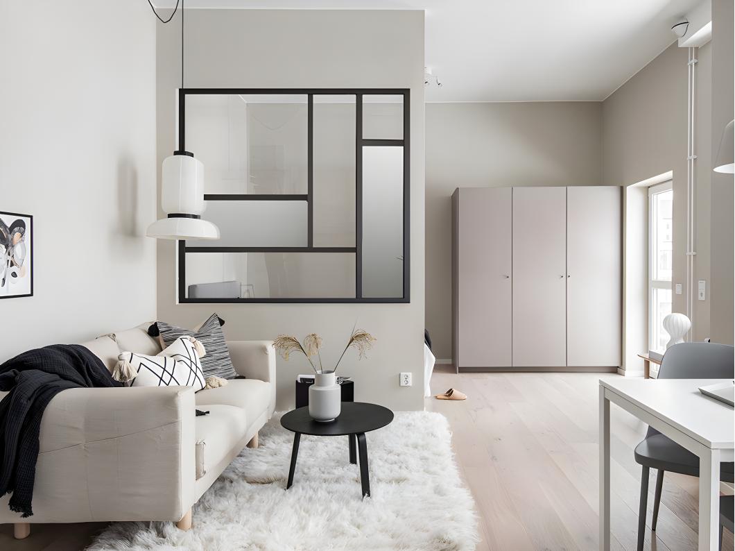 Vetrata atelier con specchi 150 x 130 cm in Alluminio termolaccato Nero Stile di design - ELEXIA