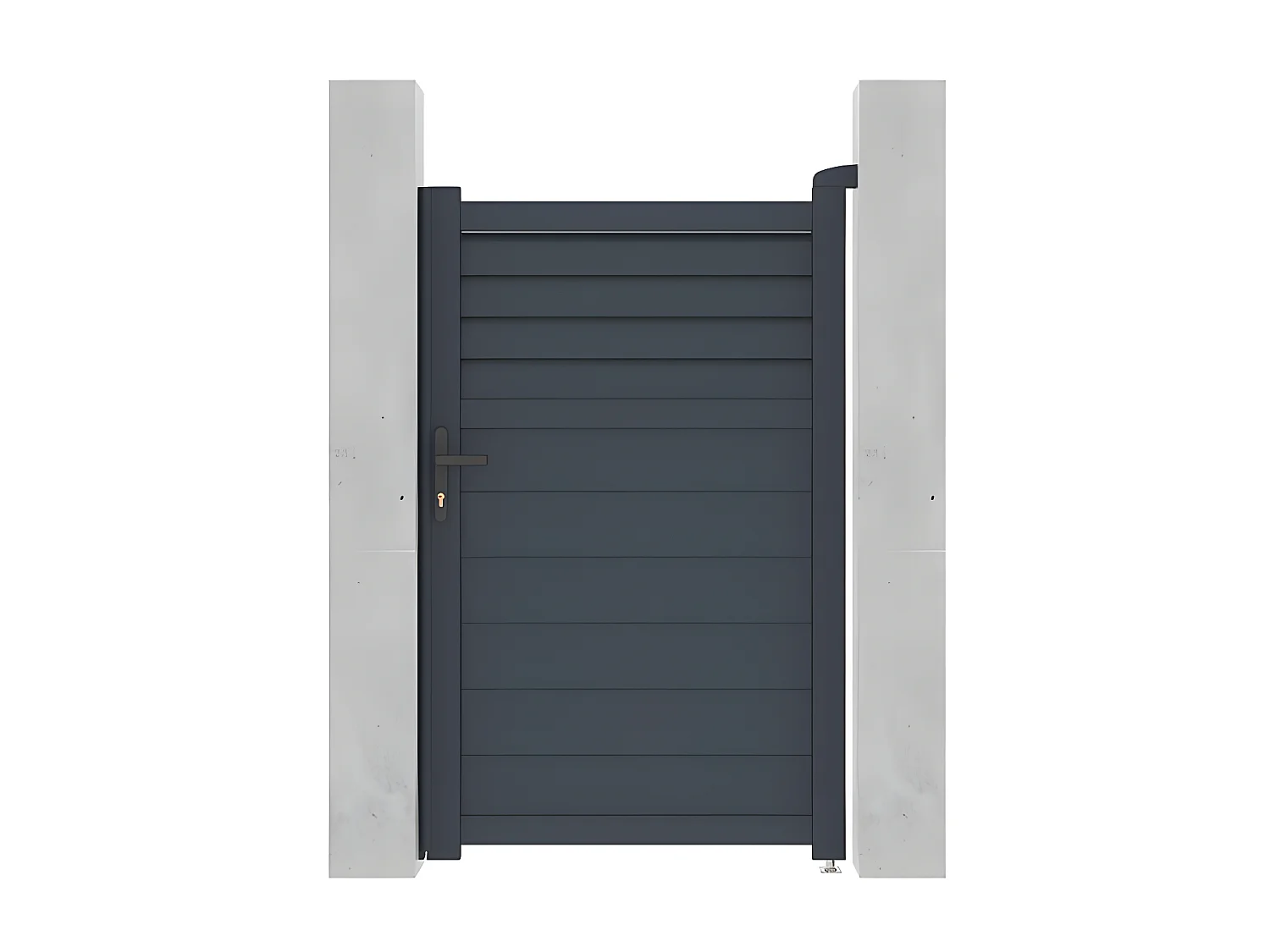 Porta de batente em alumínio estilo persiana de C103 x A166 cm cor antracite - VIAZO