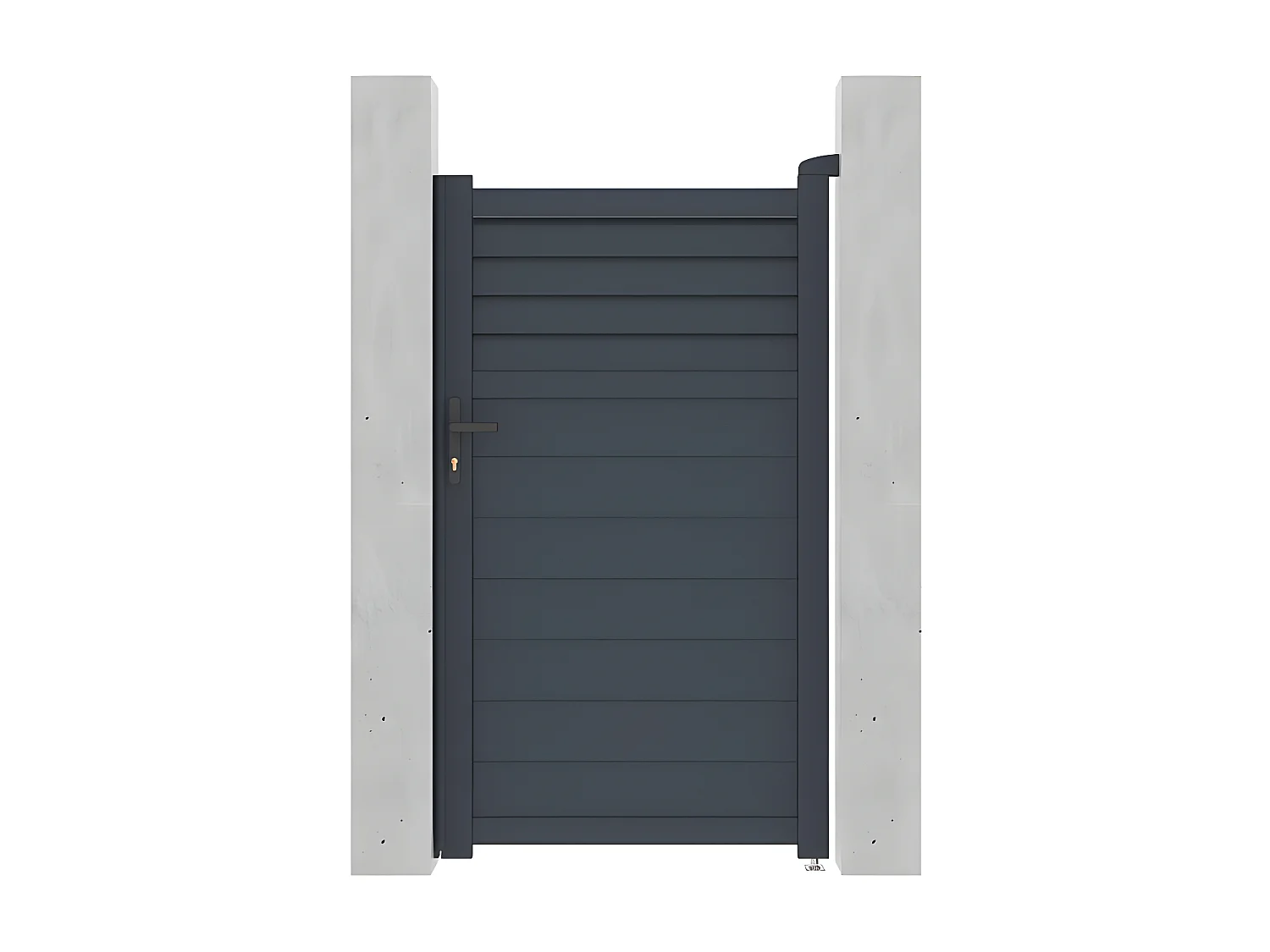 Portillon battant aluminium persienné L103 x H181 cm anthracite - VIAZO