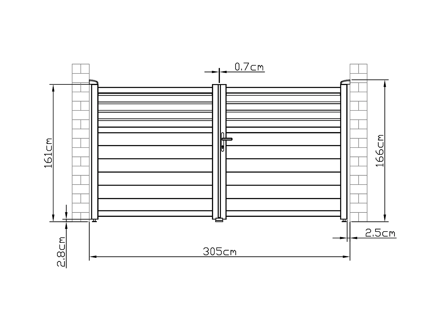 Gartentor Flügeltor - 305 x 166 cm - Aluminium - Anthrazit - VIAZO