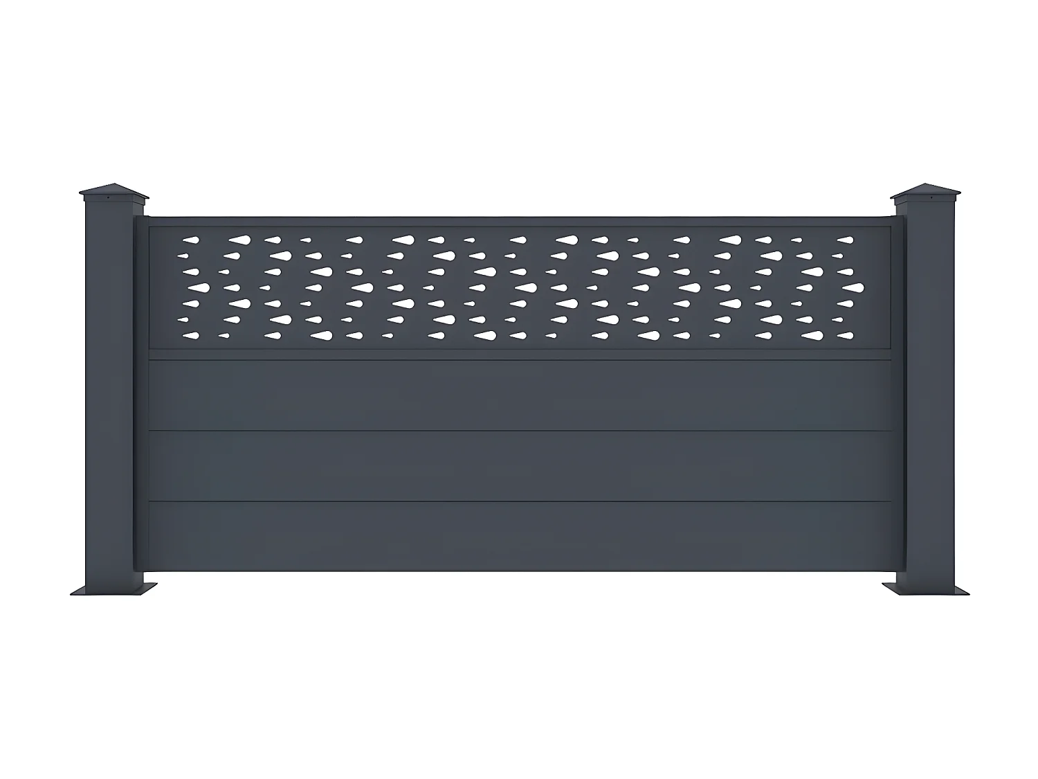 Recinzione da terra H.89 cm L.189 cm in Alluminio con motivi Antracite - BAZIO