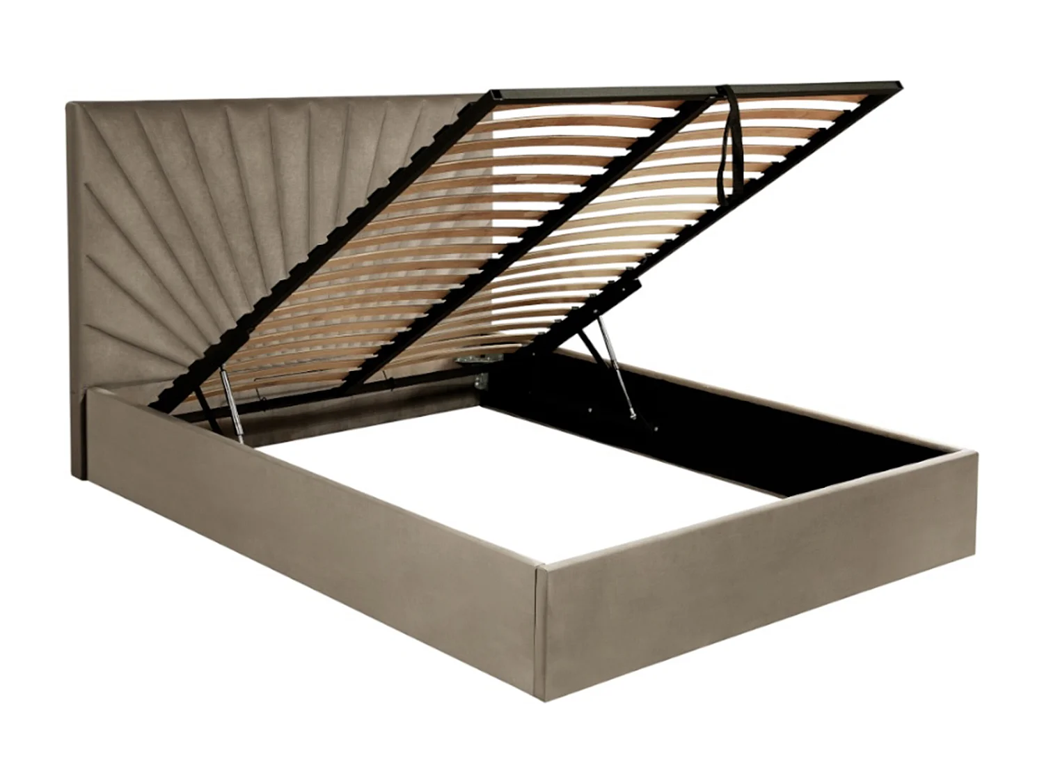 Cama com espaço de arrumação 140 x 190 cm veludo taupe RILIODA de Pascal Morabito