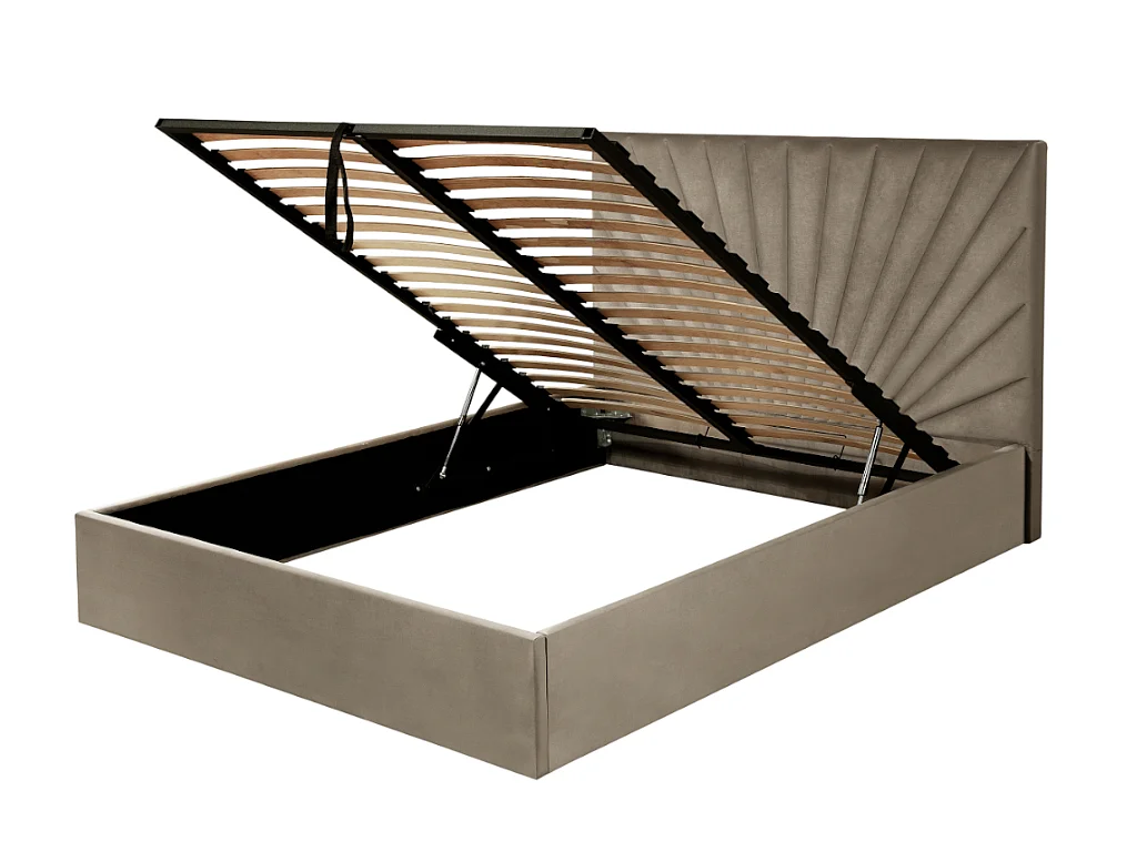 Cama com sommier de arrumação 160 x 200 cm veludo antracite  RILIODA de Pascal Morabito