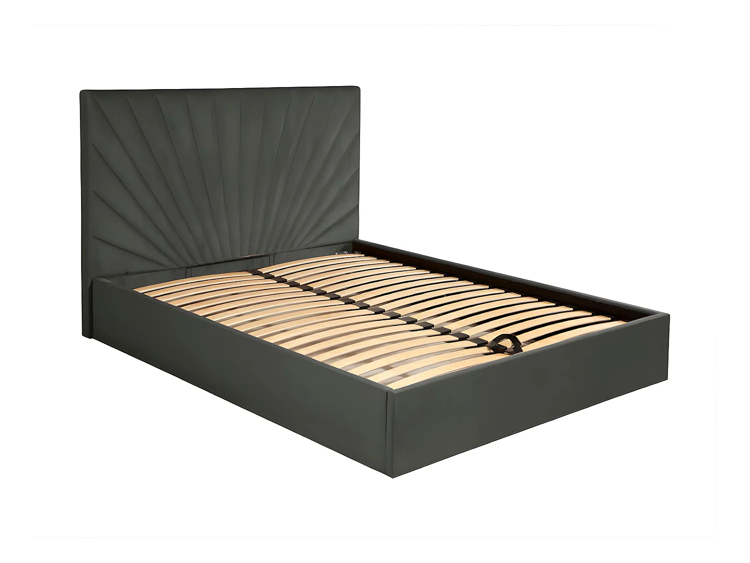 Cama com sommier de arrumação 160 x 200 cm veludo antracite  RILIODA de Pascal Morabito