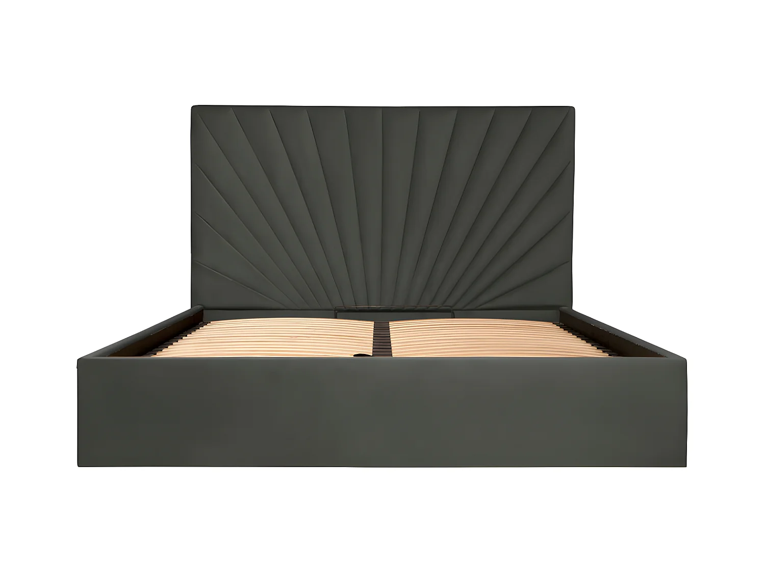 Lit coffre 160 x 200 cm - Velours - Gris anthracite - RILIODA de Pascal Morabito