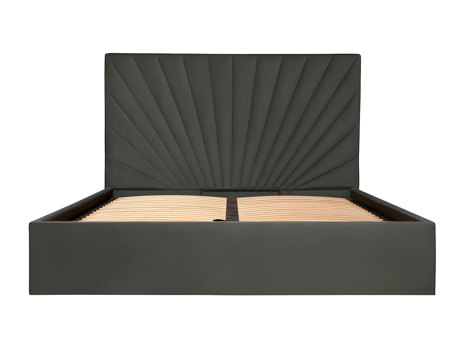 Letto con contenitore 160 x 200 cm in Velluto Grigio antracite RILIODA di Pascal Morabito