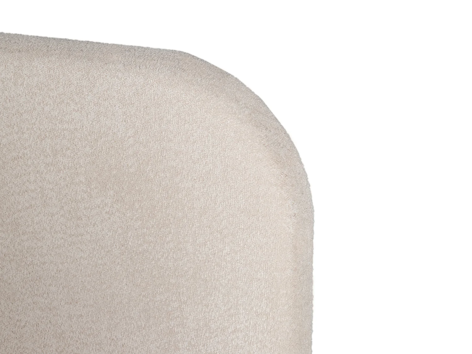 Bed 160 x 200 cm - Stof met kruleffect - Ecru - SANTADI