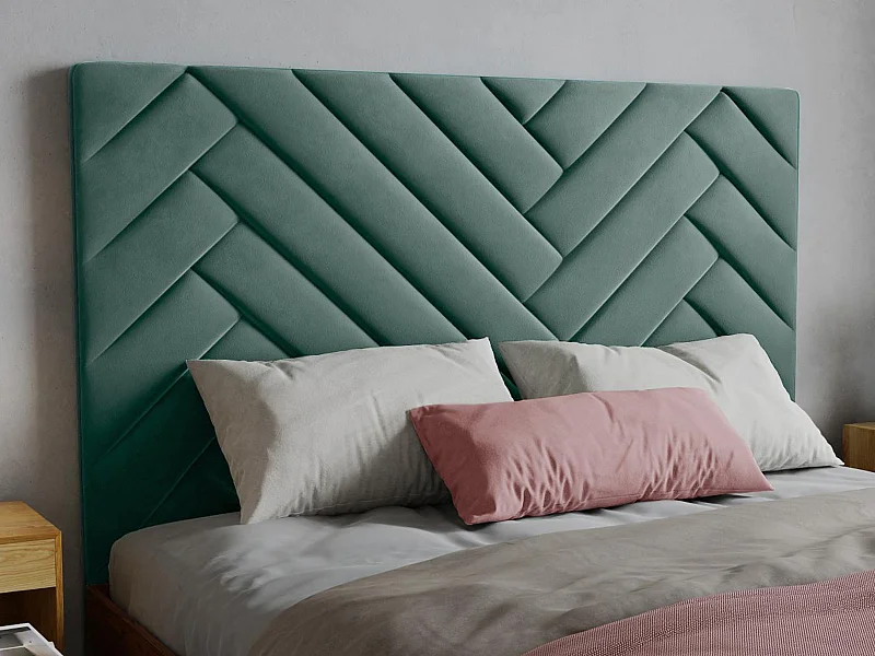 Tête de lit 170 cm - Velours - Bleu canard - SUKIALI