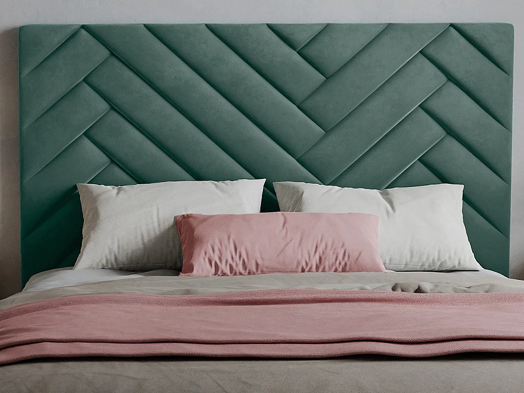 Tête de lit 170 cm - Velours - Bleu canard - SUKIALI