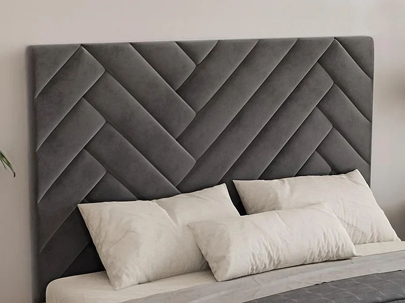 Tête de lit 170 cm - Velours - Gris - SUKIALI