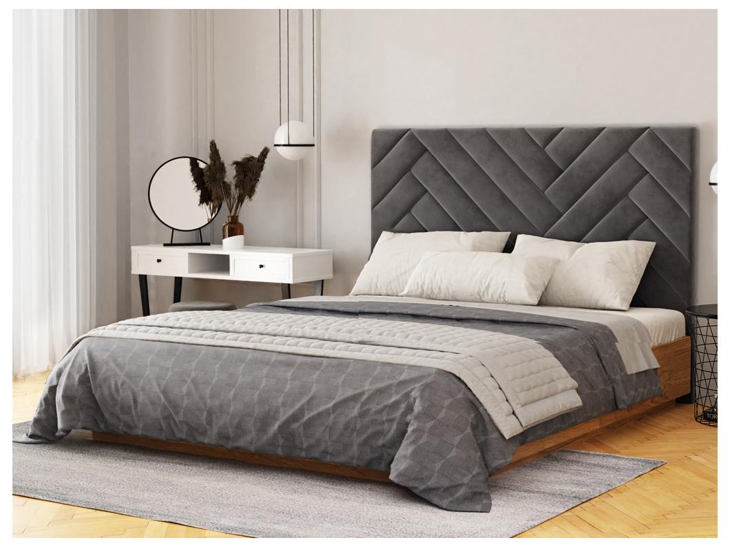 Cabecero 160 cm - Terciopelo - Gris - SUKIALI