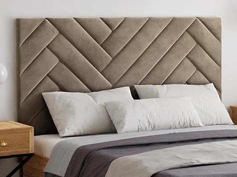 Hoofdbord 160 cm - Fluweel - Beige - SUKIALI