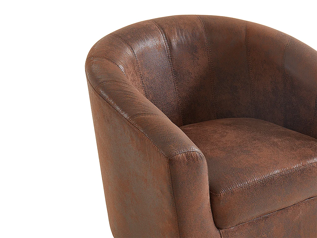 Fauteuil van microvezel - Oud bruin - CRISTOBAL II