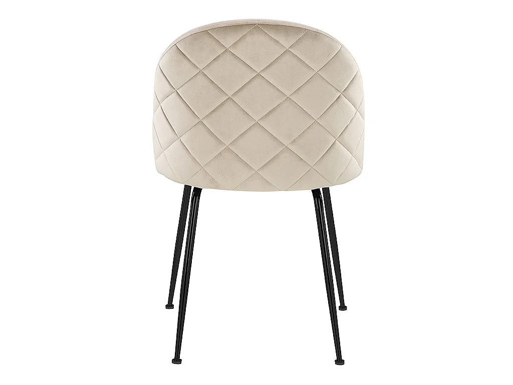 Juego de 6 sillas MELBOURNE - Terciopelo y metal negro mate - Beige