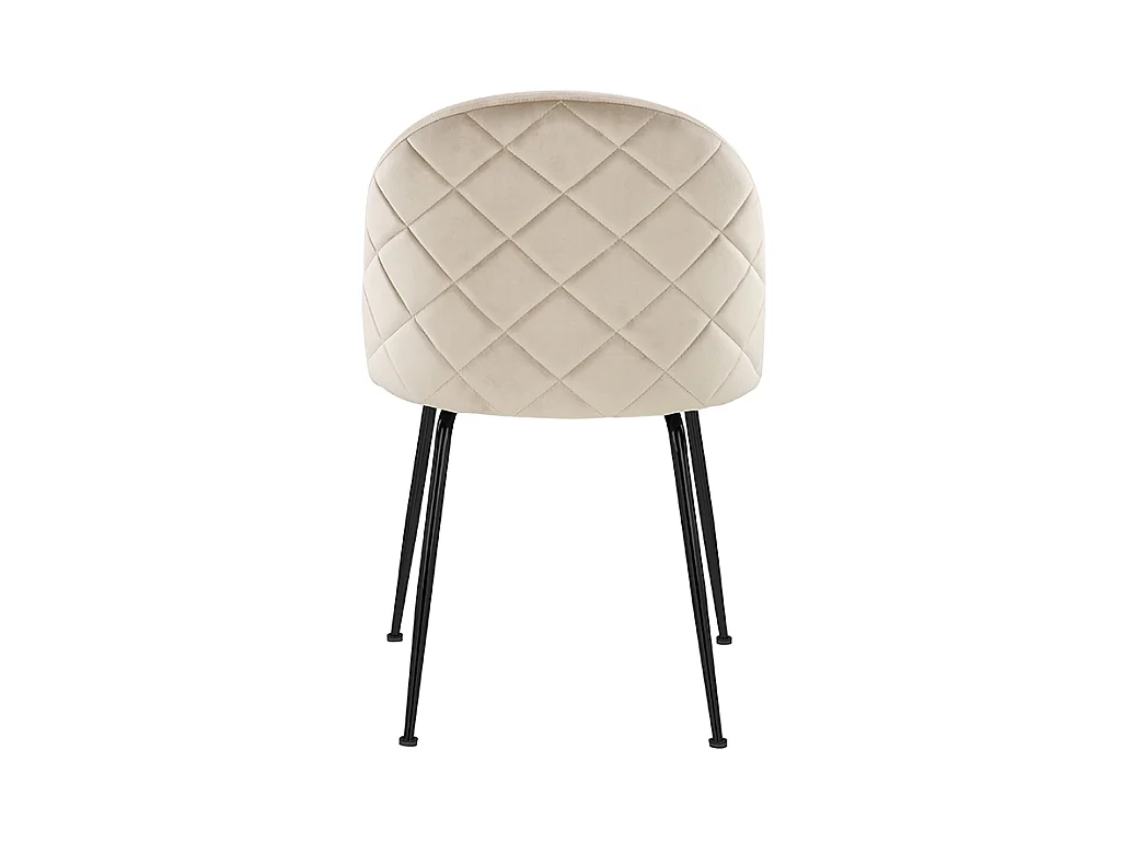 Sedia Velluto e Metallo Nero Opaco Beige - Lotto di 6 - MELBOURNE