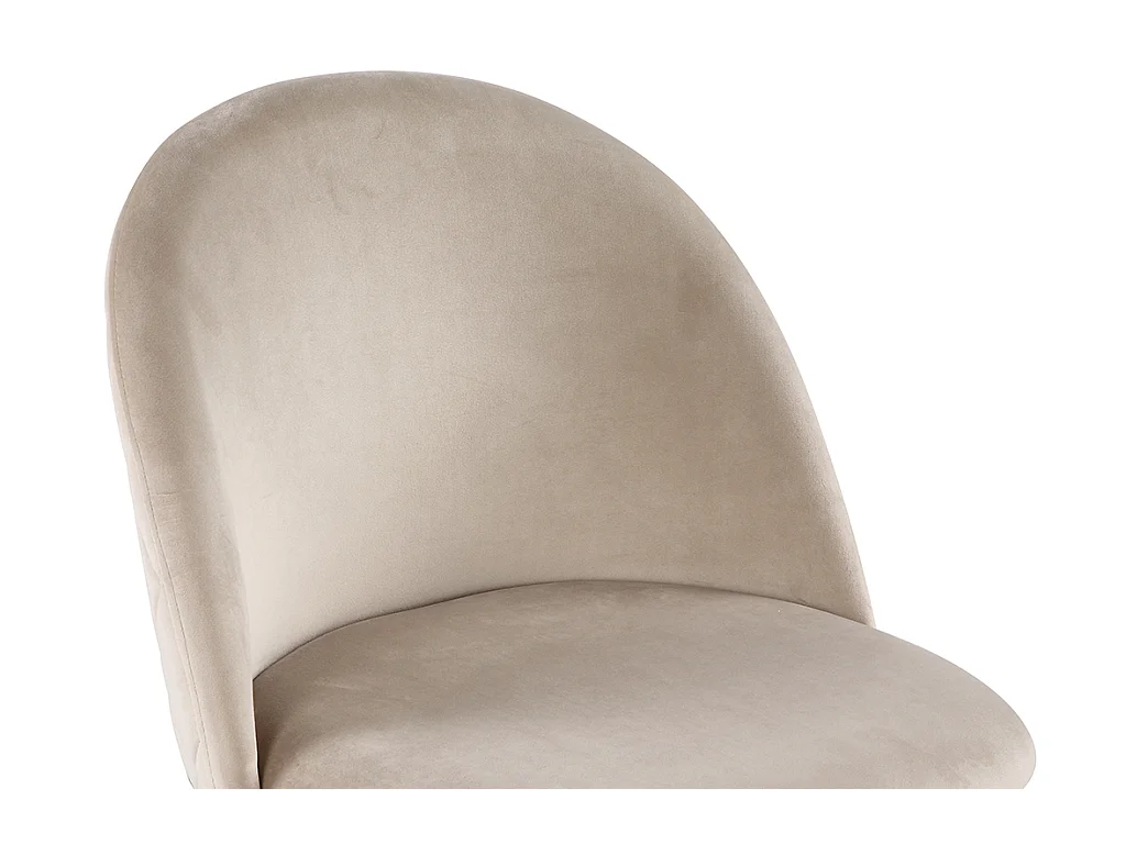Sedia Velluto e Metallo Nero Opaco Beige - Lotto di 6 - MELBOURNE