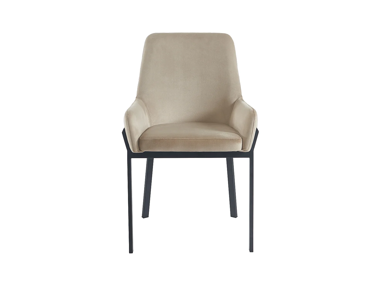 Juego de 2 sillas con brazos de terciopelo y metal - Beige - CAROLONA de Pascal MORABITO