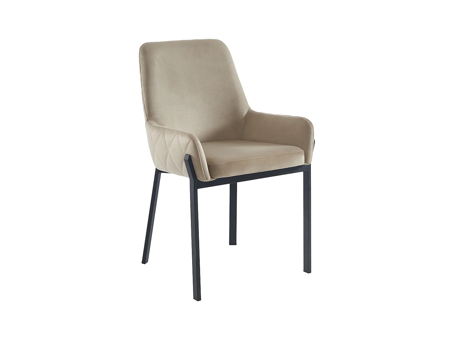 Juego de 2 sillas con brazos de terciopelo y metal - Beige - CAROLONA de Pascal MORABITO