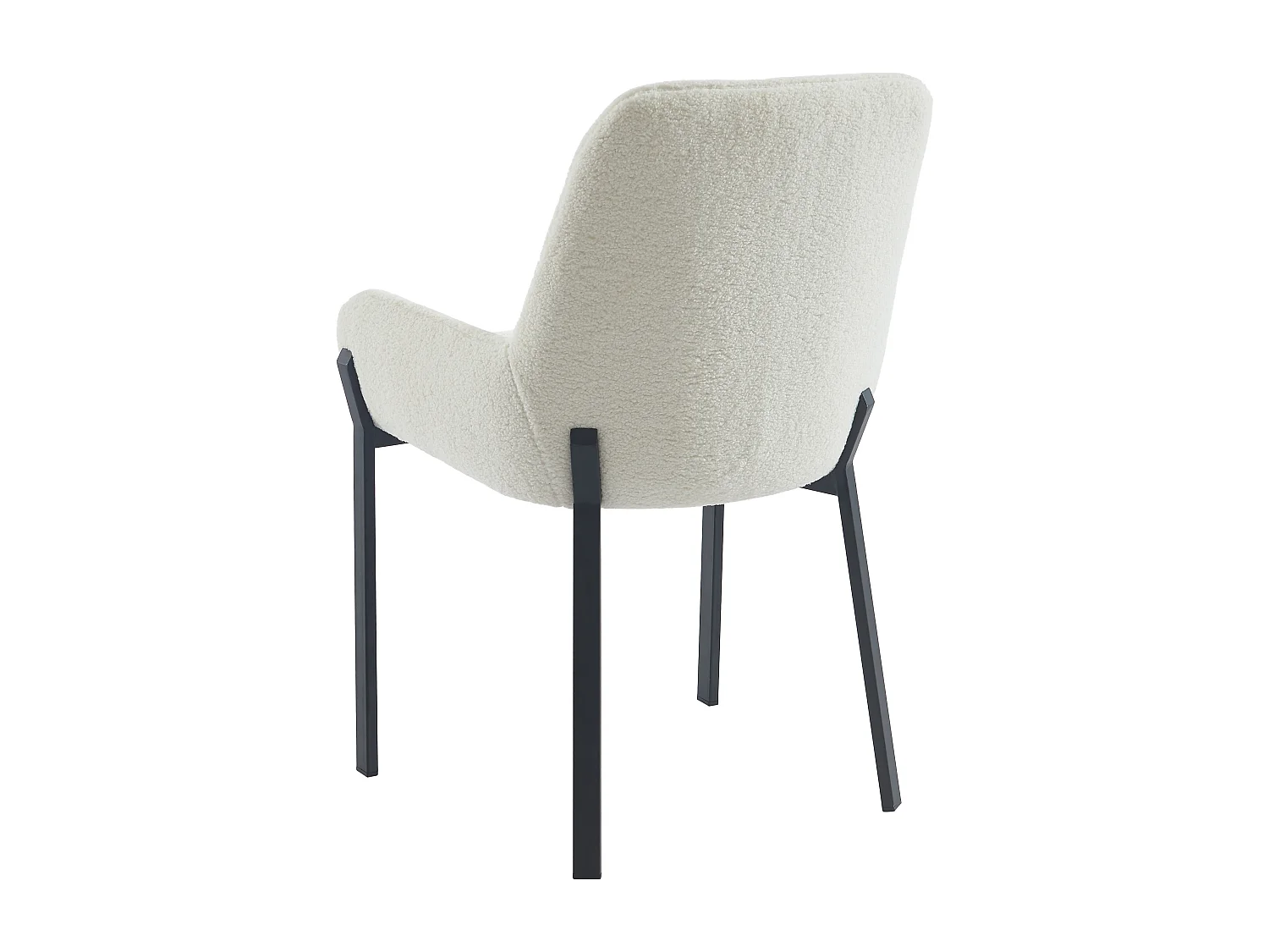 Lot de 2 chaises avec accoudoirs en tissu bouclette et métal - Blanc - CAROLONA de Pascal MORABITO