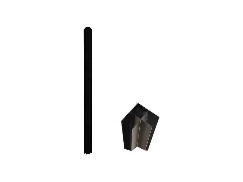 Poteau d'angle pour verrière atelier en aluminium thermolaqué 130 cm noir - BAYVIEW