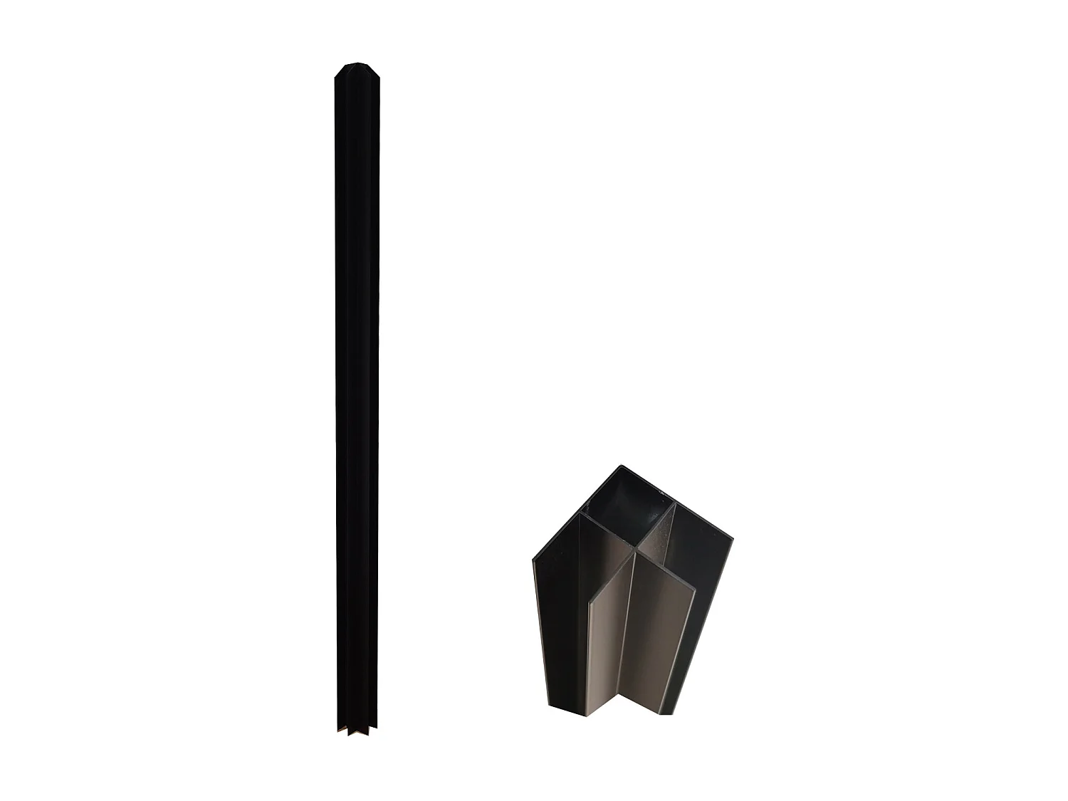 Poste esquinero para marquesina de taller de 130 cm de aluminio con recubrimiento de polvo negro - BAYVIEW