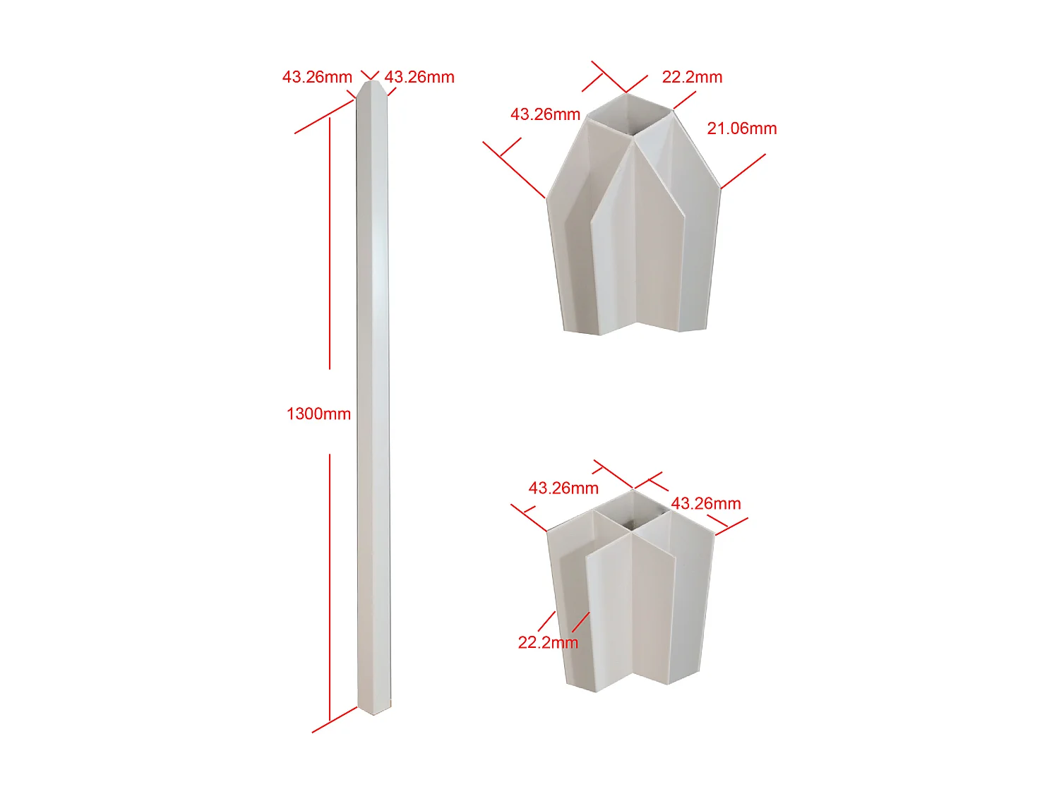 Poteau d'angle pour verrière atelier en aluminium thermolaqué 130 cm blanc - BAYVIEW