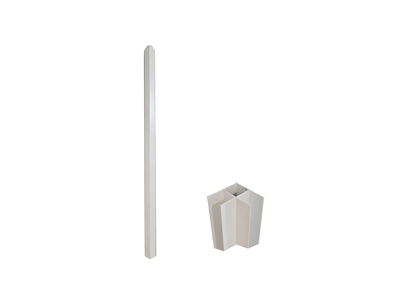 Poteau d'angle pour verrière atelier en aluminium thermolaqué 105 cm blanc - BAYVIEW