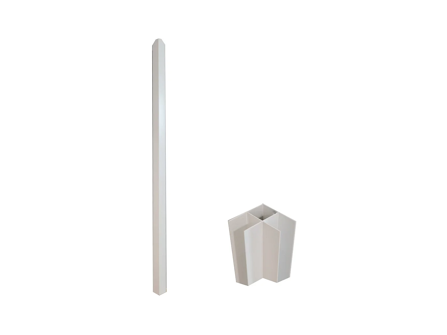 Eckpfosten für Atelier Glaswand - H. 105 cm - Aluminium - Weiß - BAYVIEW