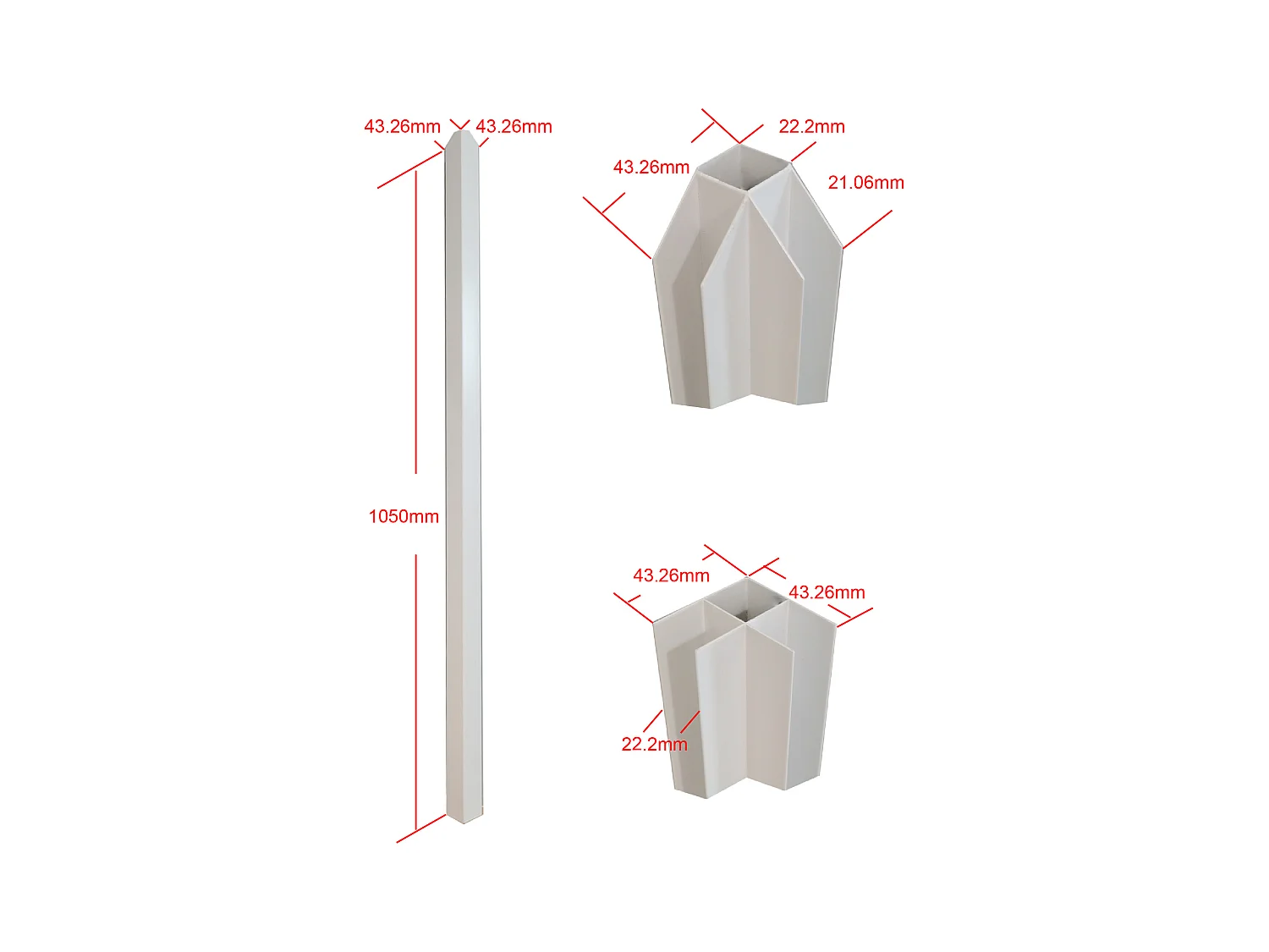 Poste esquinero para cristalera atelier de aluminio termolacado 105 cm blanco - BAYVIEW