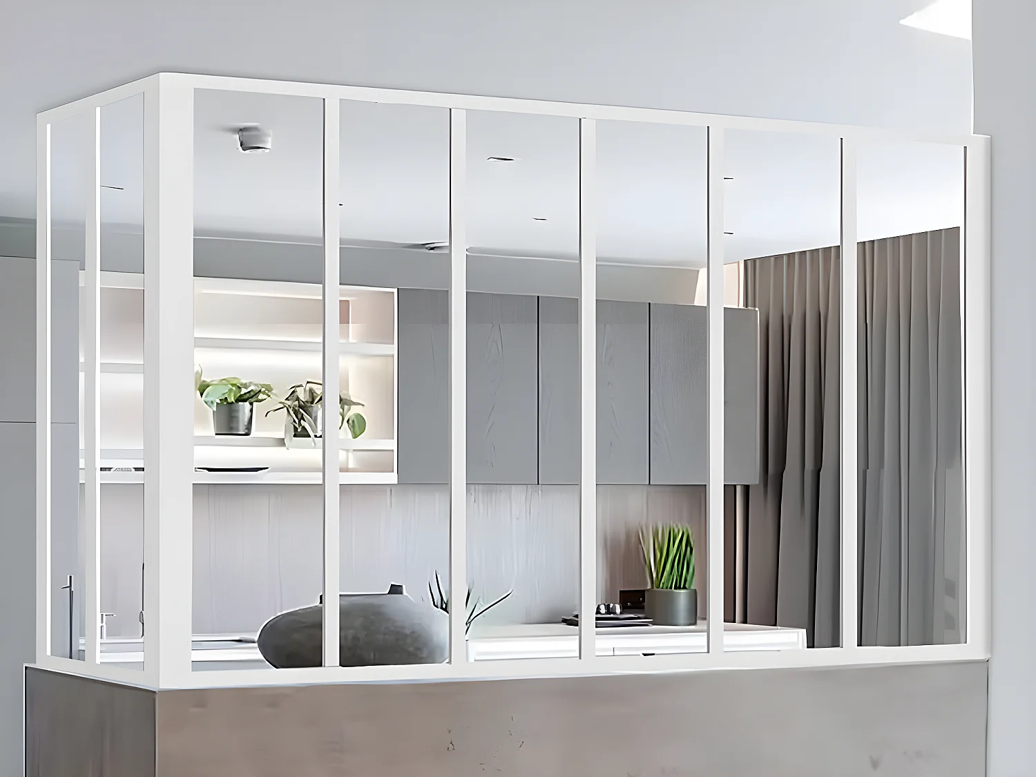 Poteau d'angle pour verrière atelier en aluminium thermolaqué 105 cm blanc - BAYVIEW