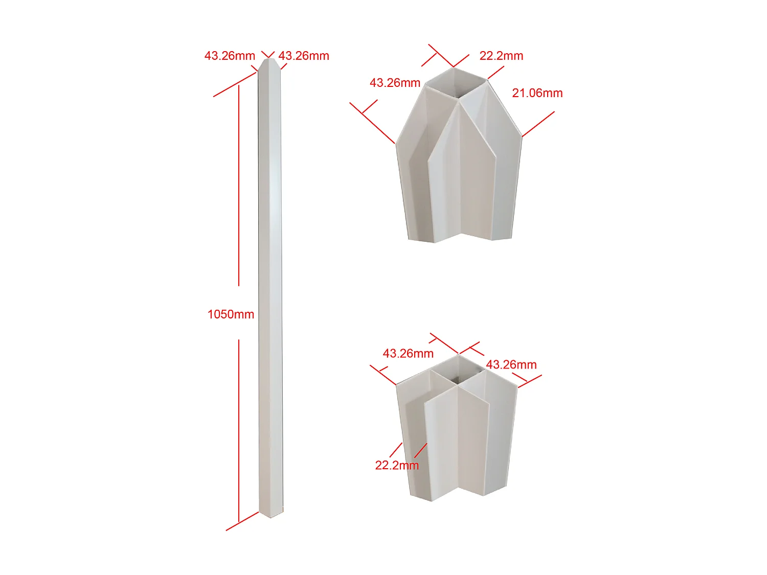 Poteau d'angle pour verrière atelier en aluminium thermolaqué 105 cm blanc - BAYVIEW