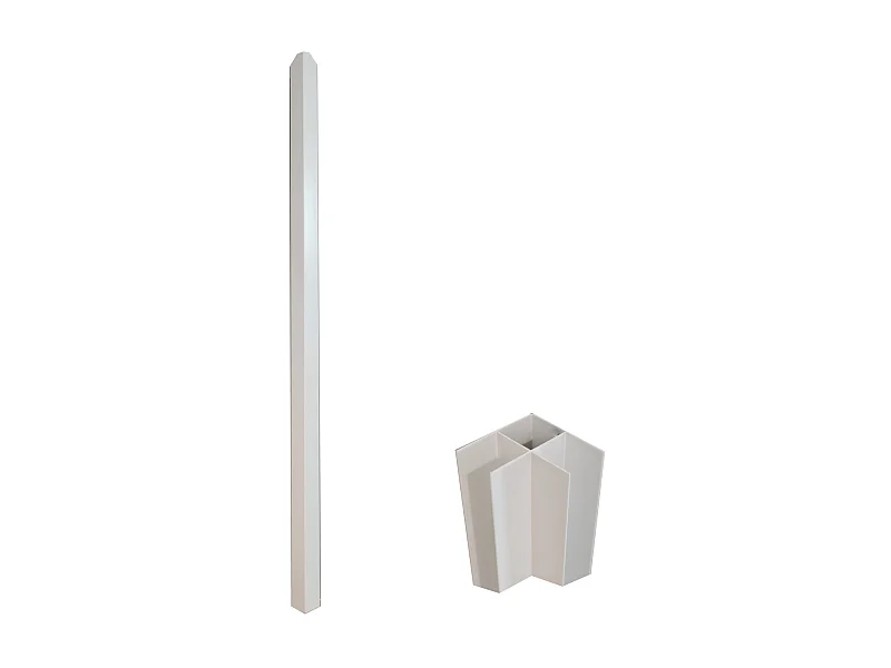Poteau d'angle pour verrière atelier en aluminium thermolaqué 105 cm blanc - BAYVIEW
