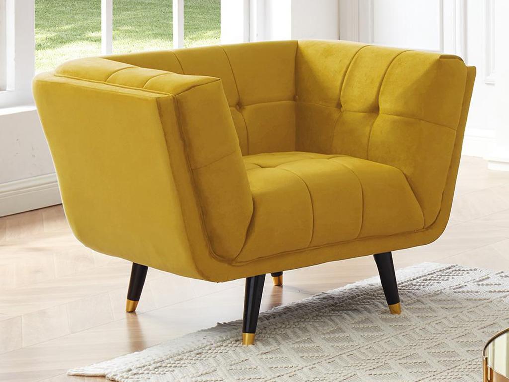 Fauteuil SAMANTHA II en velours - Ocre