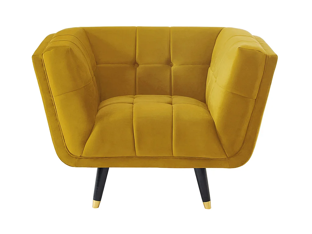 Sillón SAMANTHA II de terciopelo - Ocre